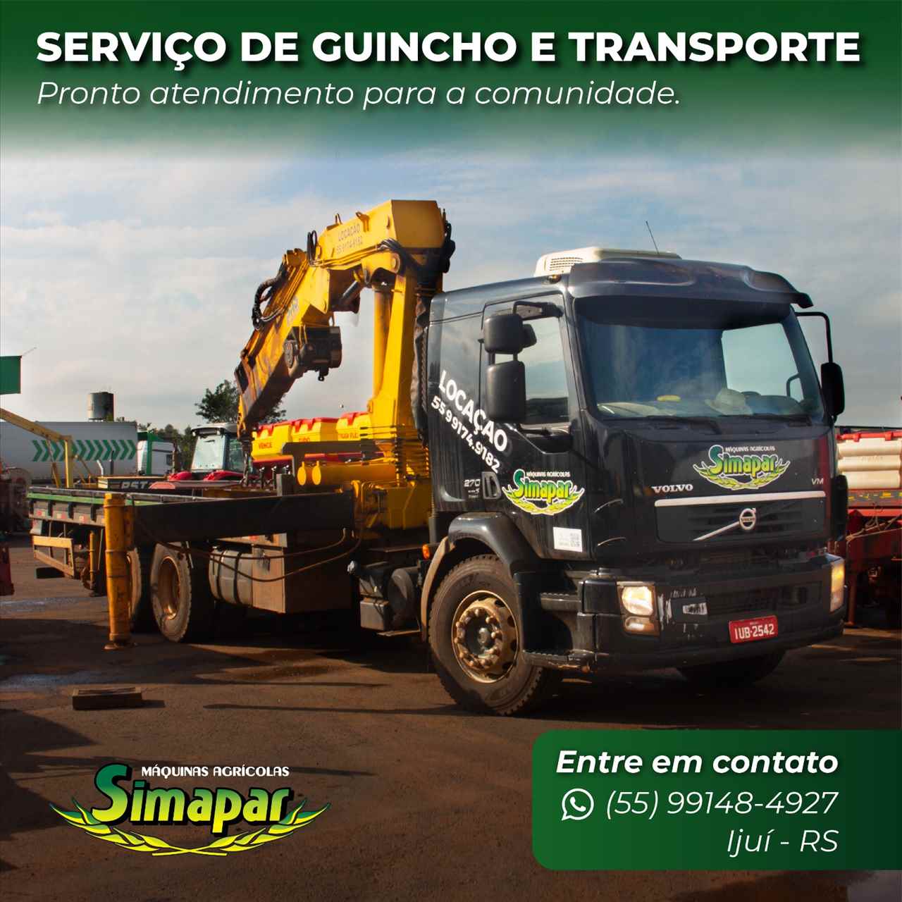 Serviços Simapar Máquinas Agrícolas Guincho - Muck - Auto Socorro Muck IJUI RIO GRANDE DO SUL